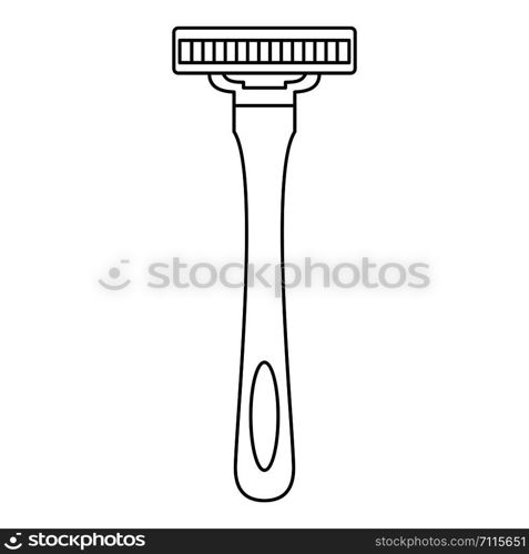 Man razor icon. Outline illustration of man razor vector icon for web design isolated on white background. Man razor icon, outline style