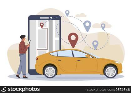 Man renting car vector image