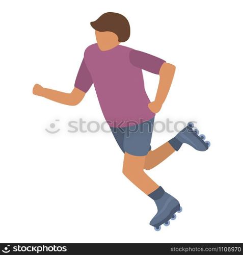 Man roller-skates icon. Isometric of man roller-skates vector icon for web design isolated on white background. Man roller-skates icon, isometric style