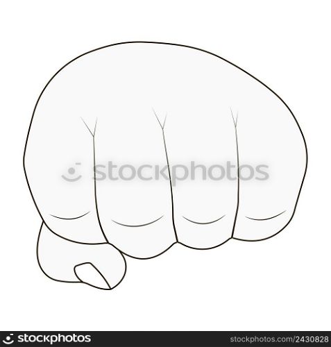 man&rsquo;s hand clenched into fist, outlines, vector concept of strength of courage and opposition, logo fighting club