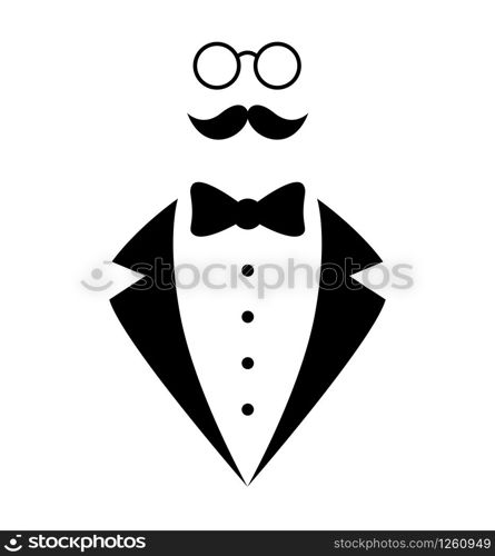 Man&rsquo;s jacket Tuxedo Weddind suit with bow tie. Vector illustration eps 10. Man&rsquo;s jacket Tuxedo Weddind suit with bow tie. Vector illustration