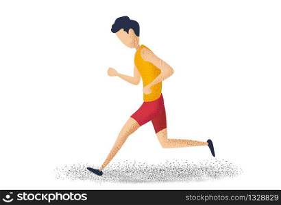 Man run fitness on white background. cartoon charactor