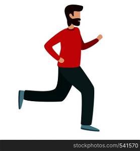 Man running. Flat style vector character illustration isolated on white background. Man running. Flat style vector character illustration