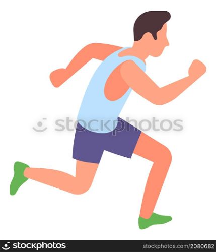 Man running. Sportive guy exercise. Sport race competition. Vector illustration. Man running. Sportive guy exercise. Sport race competition