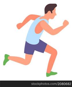 Man running. Sportive guy exercise. Sport race competition. Vector illustration. Man running. Sportive guy exercise. Sport race competition
