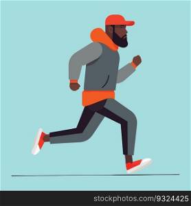 Man running vector illustration. Running man in flat style