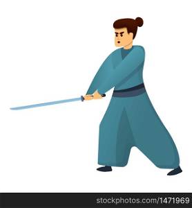 Man samurai icon. Cartoon of man samurai vector icon for web design isolated on white background. Man samurai icon, cartoon style