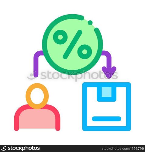 Man Save Percent Icon Vector. Outline Man Save Percent Sign. Isolated Contour Symbol Illustration. Man Save Percent Icon Vector Outline Illustration