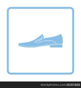 Man shoe icon. Blue frame design. Vector illustration.