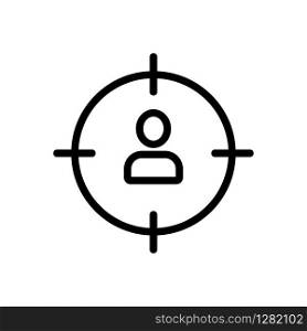 Man sight icon vector. Thin line sign. Isolated contour symbol illustration. Man sight icon vector. Isolated contour symbol illustration