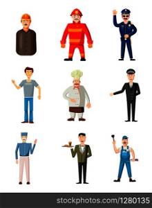 Man silhouette icon set. Cartoon set of man silhouette vector icons for web design isolated on white background. Man silhouette icon set, cartoon style