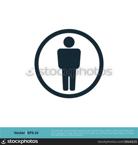 Man Silhouette Icon Vector Logo Template Illustration Design. Vector EPS 10.