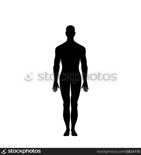 Man silhouette. Illustration Man Silhouette Isolated on White Background - Vector