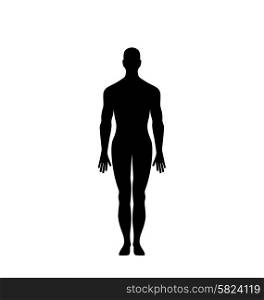 Man silhouette. Illustration Man Silhouette Isolated on White Background - Vector