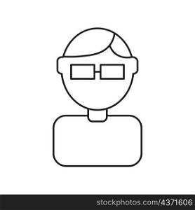 Man silhouette with glasses. Male face. Funny art. Cartoon design. Flat style. Vector illustration. Stock image. EPS 10.. Man silhouette with glasses. Male face. Funny art. Cartoon design. Flat style. Vector illustration. Stock image.