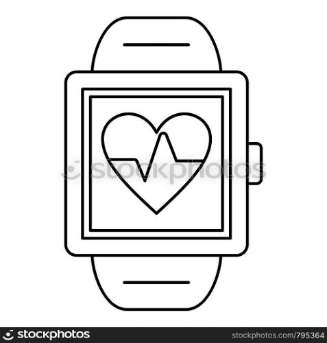 Man smartwatch icon. Outline man smartwatch vector icon for web design isolated on white background. Man smartwatch icon, outline style