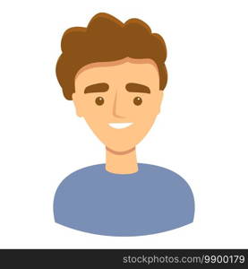 Man smiling icon. Cartoon of man smiling vector icon for web design isolated on white background. Man smiling icon, cartoon style
