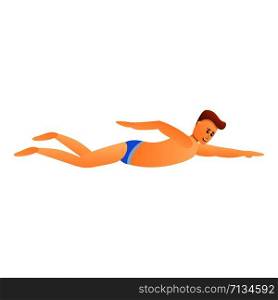 Man sport swimming icon. Cartoon of man sport swimming vector icon for web design isolated on white background. Man sport swimming icon, cartoon style