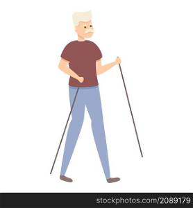 Man sport walking icon cartoon vector. Senior travel. Old character. Man sport walking icon cartoon vector. Senior travel