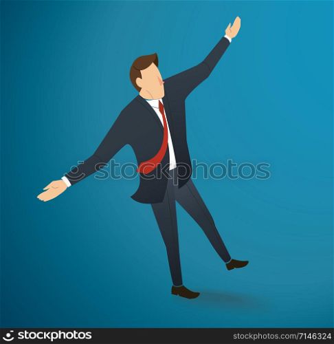 man stand and stretch the arms vector