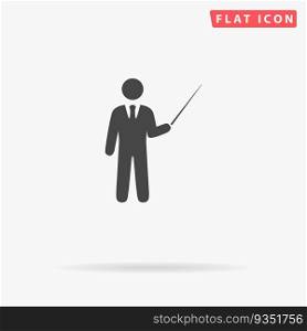 Man standing with pointe. Simple flat black symbol. Vector illustration pictogram