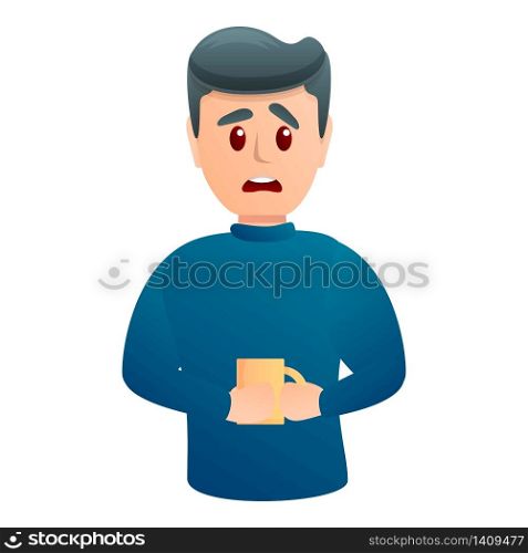 Man stress icon. Cartoon of man stress vector icon for web design isolated on white background. Man stress icon, cartoon style