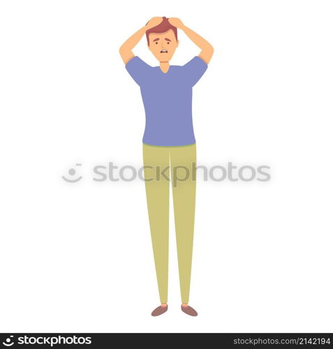 Man stress icon cartoon vector. Panic attack. Mental disorder. Man stress icon cartoon vector. Panic attack