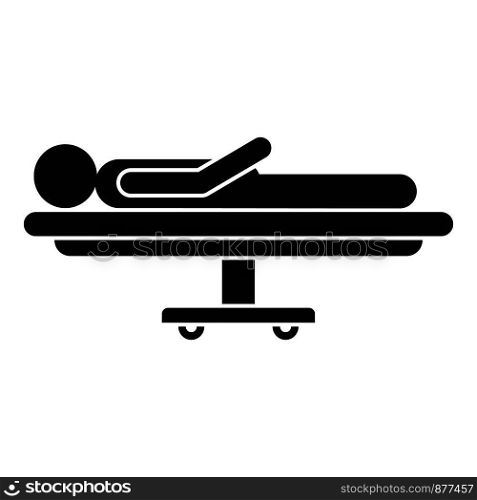 Man surgery bed icon. Simple illustration of man surgery bed vector icon for web design isolated on white background. Man surgery bed icon, simple style