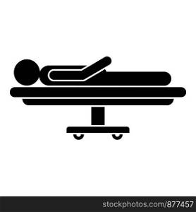 Man surgery bed icon. Simple illustration of man surgery bed vector icon for web design isolated on white background. Man surgery bed icon, simple style
