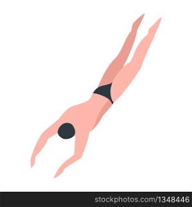 Man swimmer icon. Isometric of man swimmer vector icon for web design isolated on white background. Man swimmer icon, isometric style