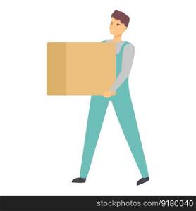 Man take package box icon cartoon vector. Work house. Home machine. Man take package box icon cartoon vector. Work house