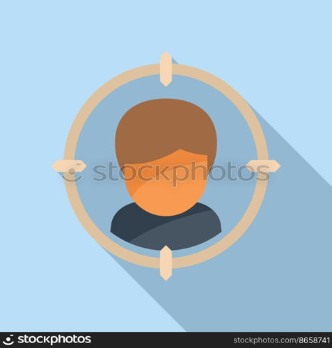 Man target icon flat vector. Audience digital. Customer lead. Man target icon flat vector. Audience digital