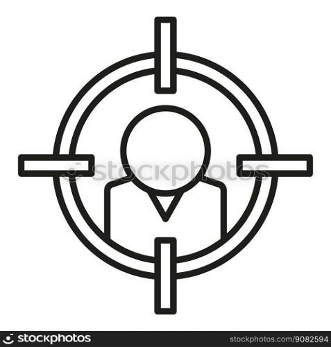 Man target icon outline vector. Staff career. Social group. Man target icon outline vector. Staff career