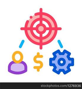 Man Target Money Icon Vector. Outline Man Target Money Sign. Color Isolated Contour Symbol Illustration. Man Target Money Icon Vector Outline Illustration
