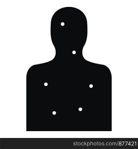 Man target silhouette icon. Flat illustration of man target silhouette vector icon for web design. Man target silhouette icon, flat style