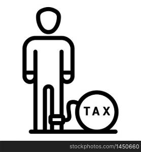 Man tax bomb icon. Outline man tax bomb vector icon for web design isolated on white background. Man tax bomb icon, outline style