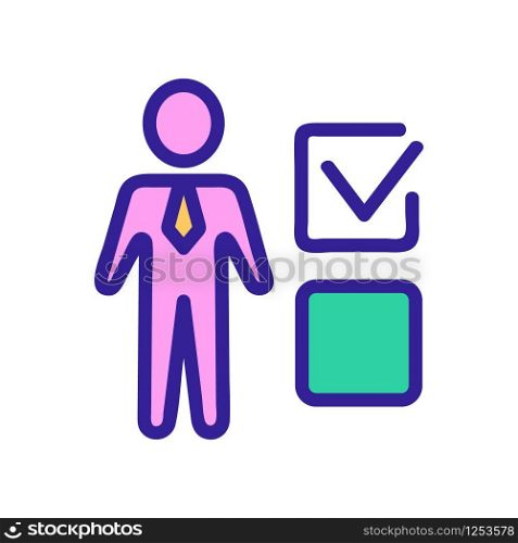 Man test icon vector. Thin line sign. Isolated contour symbol illustration. Man test icon vector. Isolated contour symbol illustration
