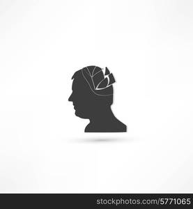 Man thinks. Businessman concept icon