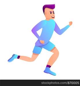 Man triathlon running icon. Cartoon of man triathlon running vector icon for web design isolated on white background. Man triathlon running icon, cartoon style