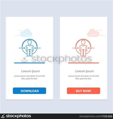 Man, User, Login, Id, Identity Blue and Red Download and Buy Now web Widget Card Template