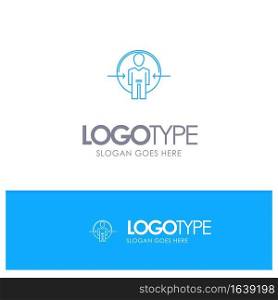Man, User, Login, Id, Identity Blue outLine Logo with place for tagline