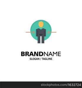 Man, User, Login, Id, Identity Business Logo Template. Flat Color