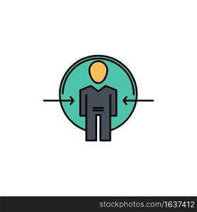 Man, User, Login, Id, Identity  Flat Color Icon. Vector icon banner Template