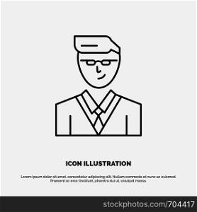 Man, User, Manager, Student Line Icon Vector