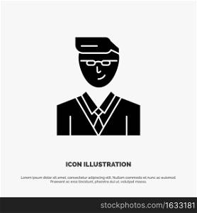 Man, User, Manager, Student solid Glyph Icon vector