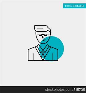 Man, User, Manager, Student turquoise highlight circle point Vector icon