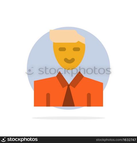 Man, User, Student, Teacher, Avatar Abstract Circle Background Flat color Icon