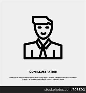 Man, User, Student, Teacher, Avatar Line Icon Vector
