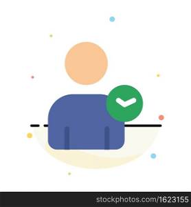 Man, User, Time, Basic Abstract Flat Color Icon Template