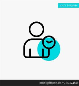 Man, User, Time, Basic turquoise highlight circle point Vector icon